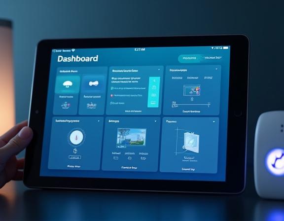 Dashboard dell'app CasaSmart per la gestione della casa intelligente.